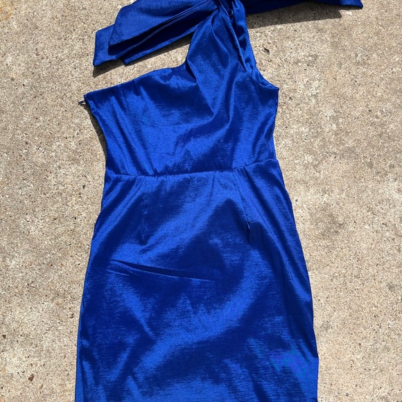 Parker One-Shoulder Cobalt Blue Sheath Dress - Picture 4 of 4